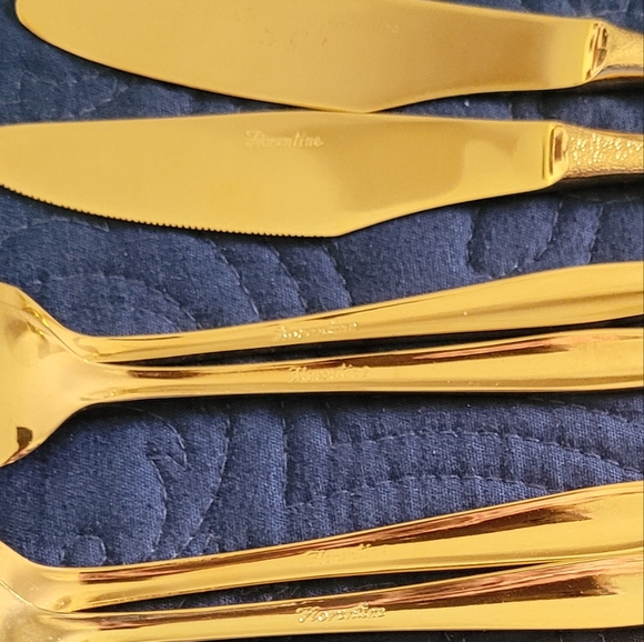 Florentine Gold Plated Flatware. 13 Pieces - Picture 9 of 16